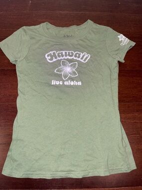 honolua women’s wahine green live aloha babydoll tshirt